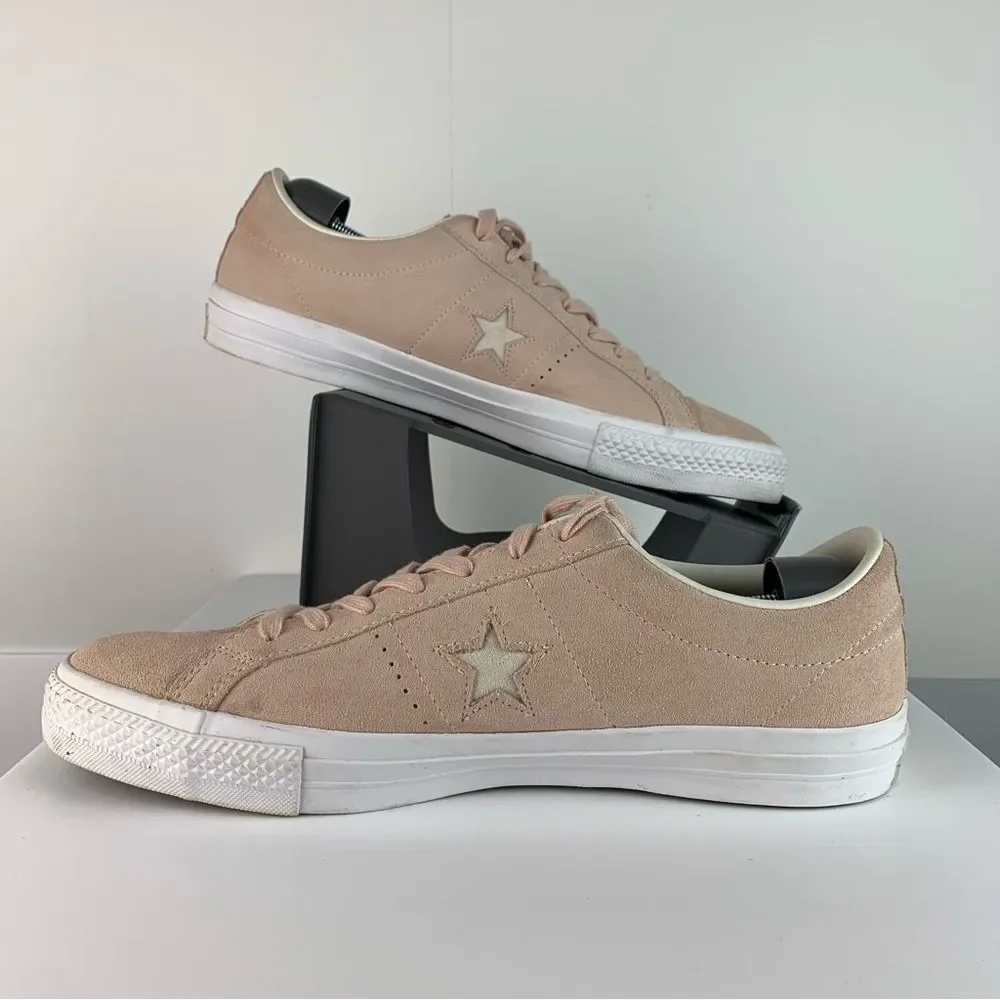 Converse Women’s Dusk Pink Suede One Star Pro Low Lace up Sneakers Shoes Size 14 - Picture 2 of 9